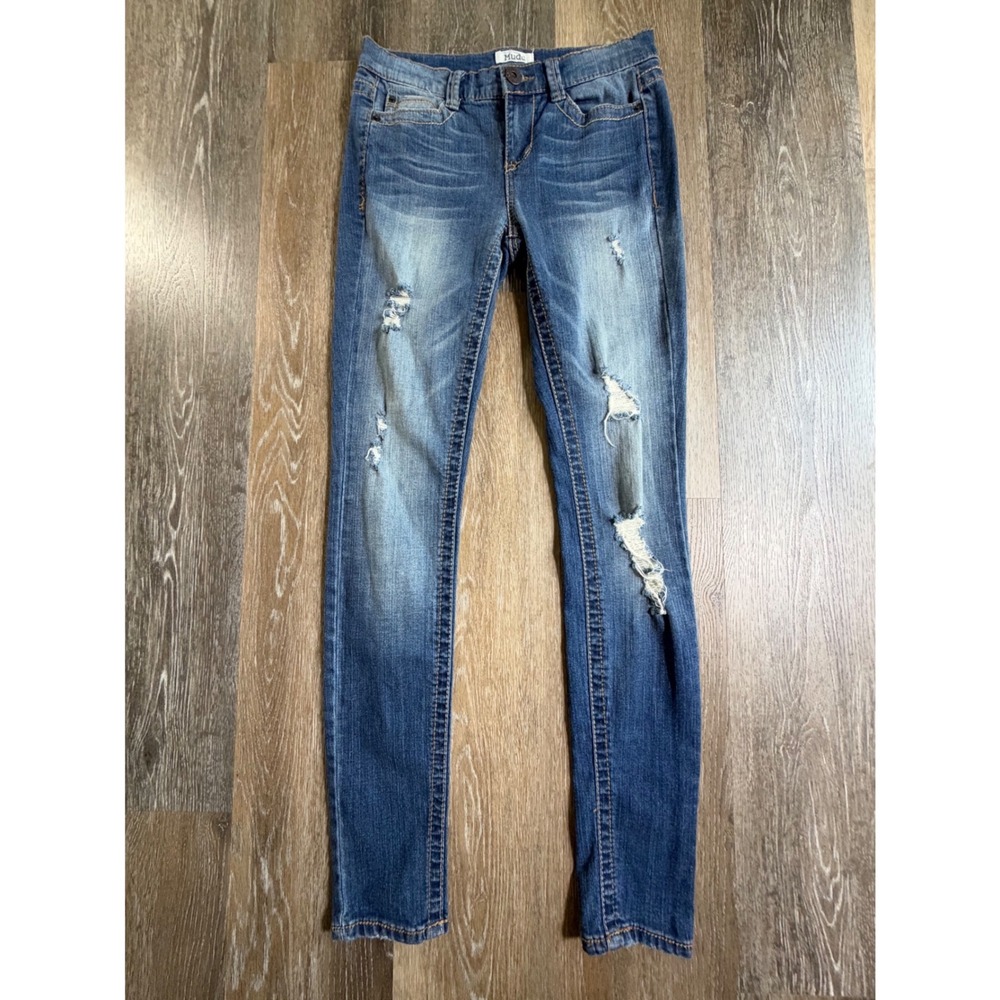 Mudd Skinny Jeans Womens 3 Blue Distressed Low Rise Stretch Denim 5446